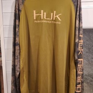 Huck Fishing Icon Camo Long Sleeve Southern Tier Shirt xl